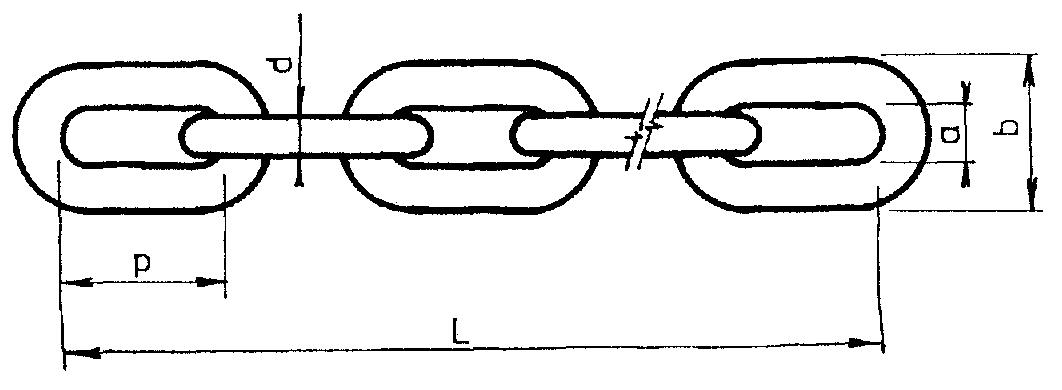 Řetěz dlouhočlánkový zkoušený kalibrovaný, TP 203-38-74, (jakost 40), rozměr 10x35