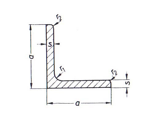 Profil rovnoramenný L z konstrukční oceli válcované za tepla, EN 10056, L 35x35x5
