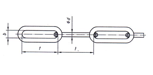 Řetěz dlouhočlánkový nezkoušený plochý (lesklý), DIN 5685-1, rozměr 3x26