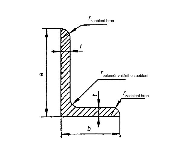 Profil nerovnoramenný L z konstrukční oceli válcované za tepla, EN 10056, L 80x60x8
