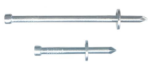 Hřebík z oceli nastřelovací s jednou podložkou, galvanicky zinkováno, rozměr 3,8x37