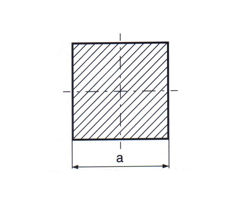 Tyč hliníková čtvercová lisovaná, EN 755-4, rozměr 32