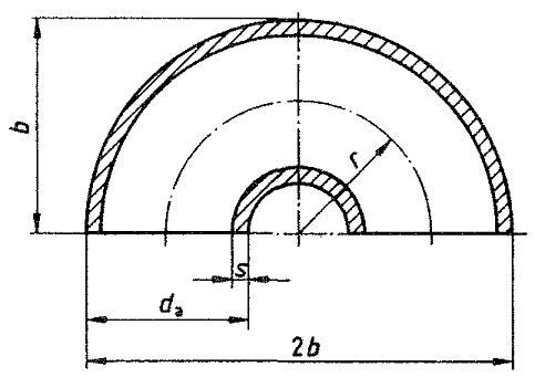 Trubkový oblouk 180°, DIN 2605-1, rozměr 3x180x26,9x2,3
